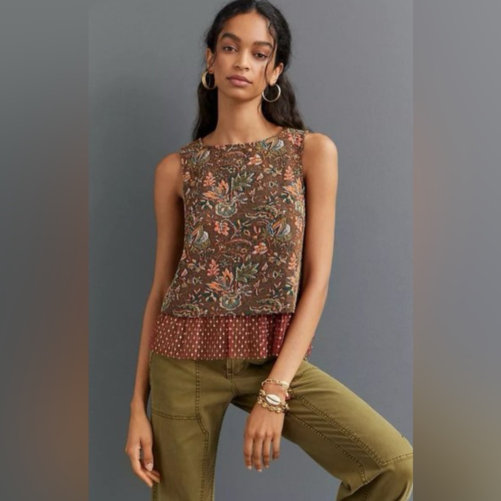 Anthropologie Eva Franco Jacquard Sleeveless Top S